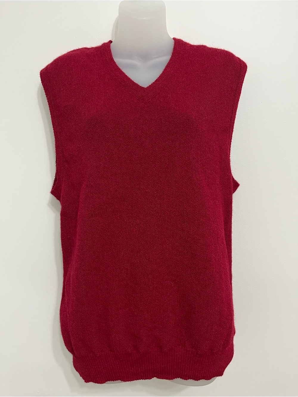 Red 100% Alpaca Sweater Vest - Made in Peru